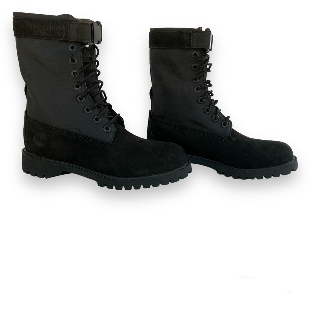 NEW Timberland Juniors 6'' Gaiter Black & Camo Fold Down Boots Unisex Youth Kids